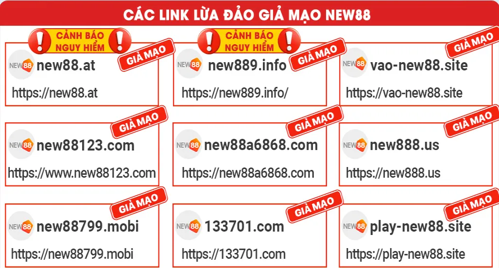 Cảnh Báo Về Link Lừa Đảo Mạo Danh NEW88 Trong Năm 2025
